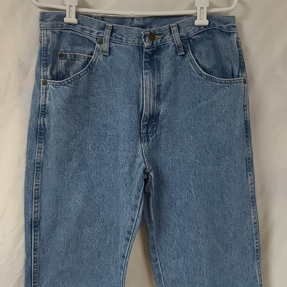 Wrangler Mens 34x34 Rugged Wear Straight Leg Medium Wash 5 Pockets Denim Jeans - Picture 2 of 10